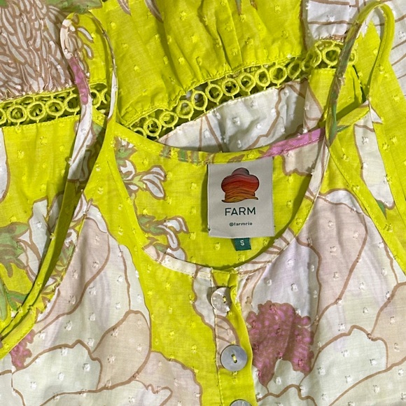 Farm Rio Neon Garden Cotton Midi Flare Vibrant Tropical - Picture 5 of 12